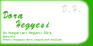 dora hegyesi business card