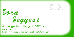 dora hegyesi business card